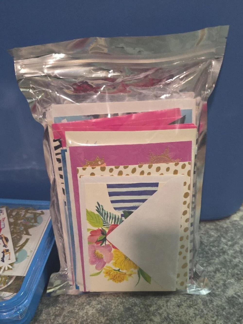 Mystery Stationary Box And Bag Set with Paper, Cards, Stickers